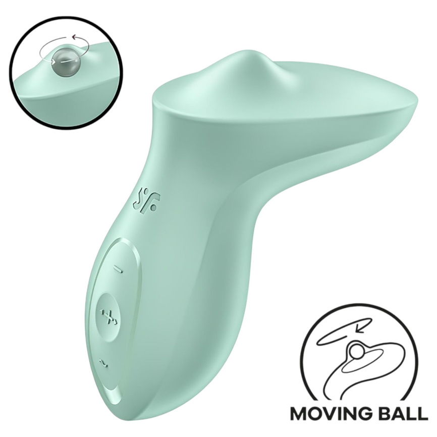 Вібратор для клітора з перлинною стимуляцією Satisfyer Exciterrr Mint, 2 незалежні мотори фото 1