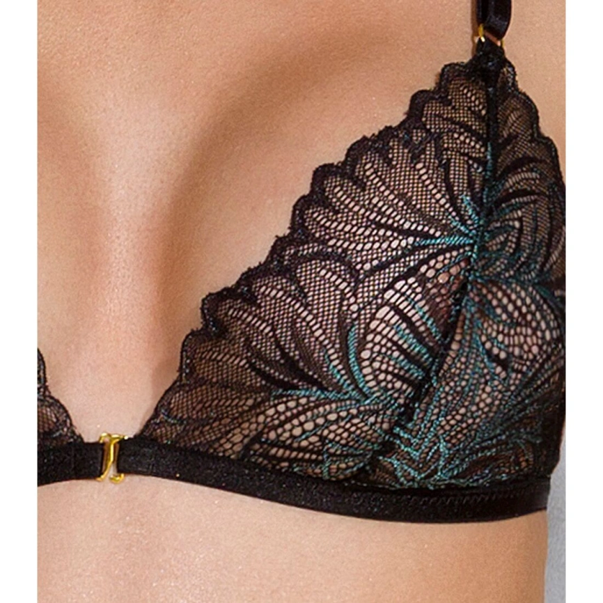 Комплект с открытым доступом Passion DELIENA SET XXL/XXXL black, лиф, стринги, пояс для чулок фото 14