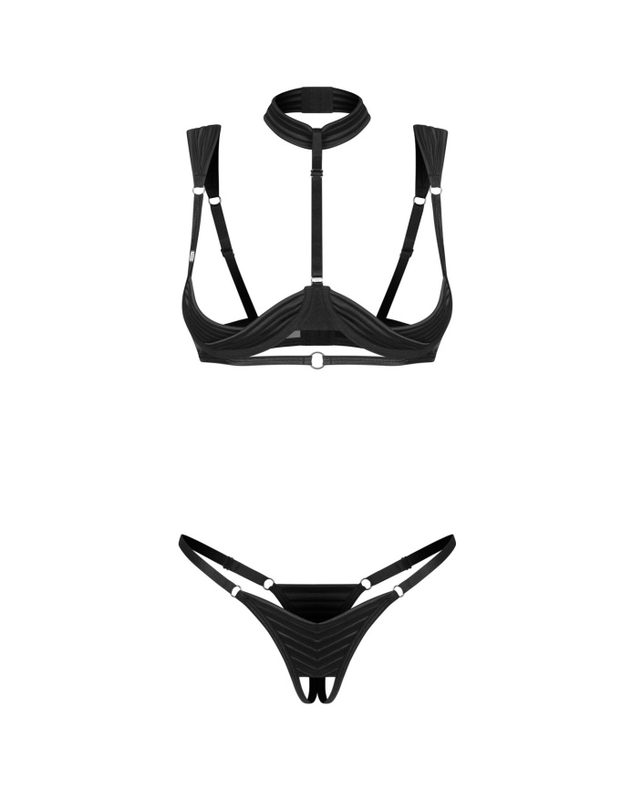 Комплект Obsessive Roccele 2-pcs crotchless set S/M фото 2