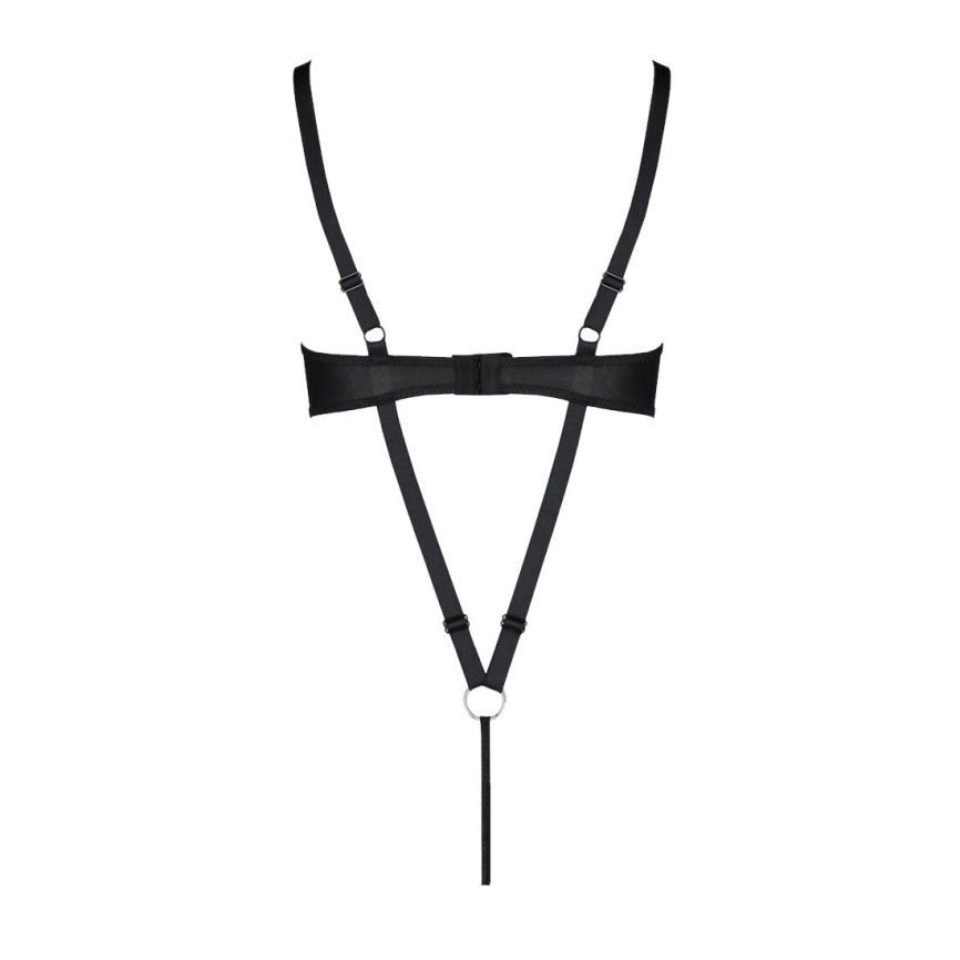 Боді з екошкіри Passion CELINE BODY 6XL/7XL black, з доступом, відкритий фото 8