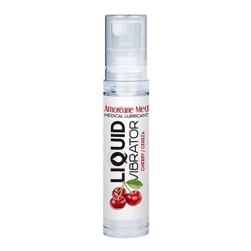 Лубрикант с эффектом вибрации Amoreane Med Liquid Vibrator Cherry (10 мл) фото 1