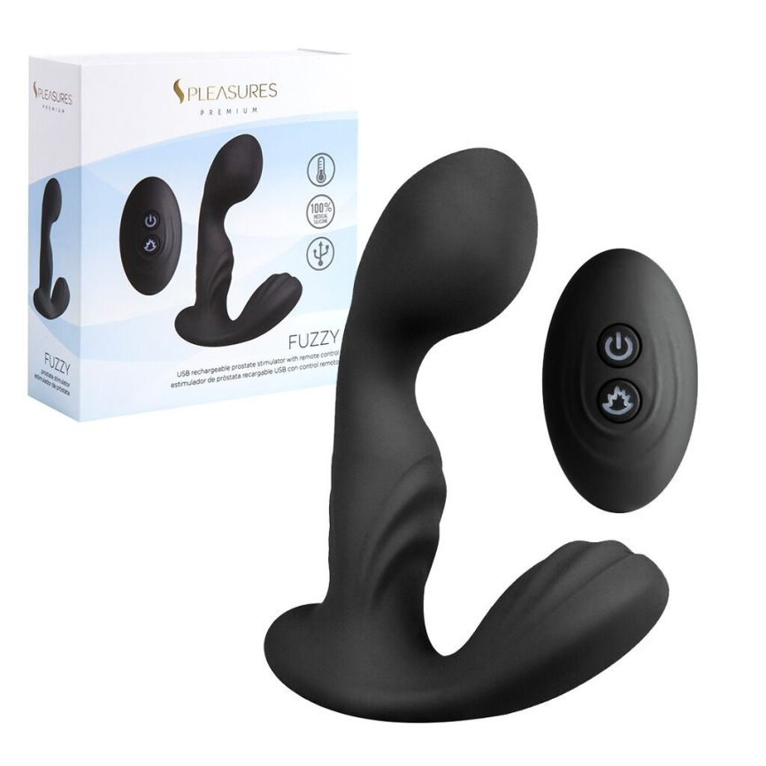 Вібромасажер простати S Pleasures Premium FUZZY, чорний, з рельєфом, 10 режимів вібрації фото 4