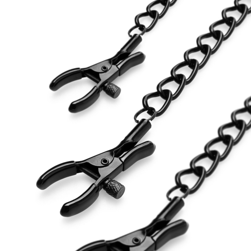 Затискачі для сосків та клітора Bedroom Fantasies: Nipple & Clitoral Clamps, чорні фото 2