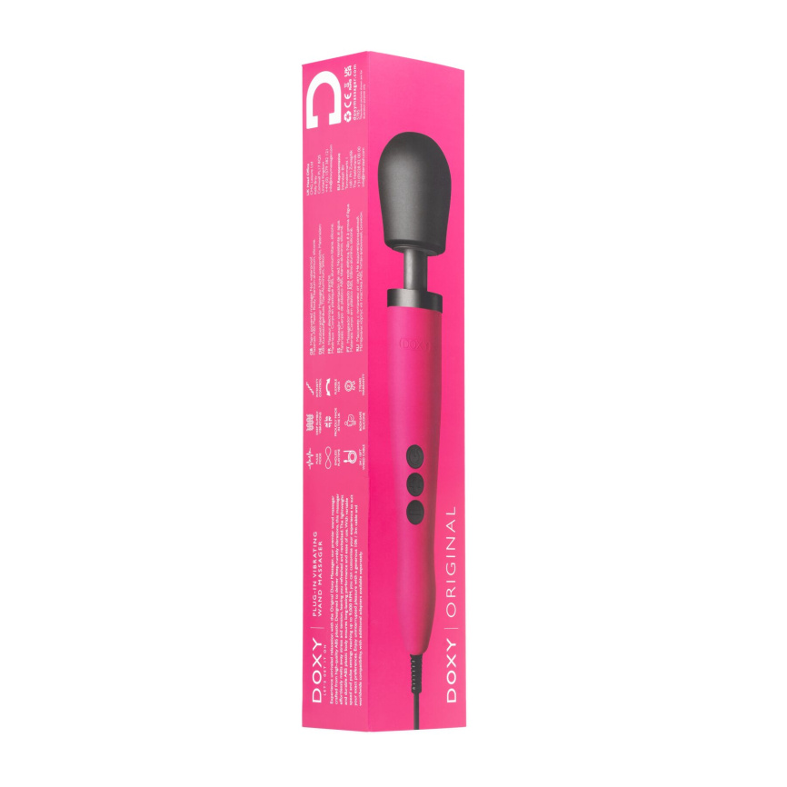 Вібромасажер DOXY Original Pink, дуже потужний, живлення 220В, пульсівні вібрації фото 10