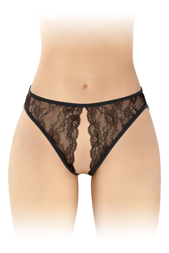 Трусики з відкритим доступом Fashion Secret Victoria Black, мереживо фото 1