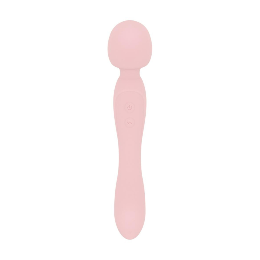 Вібромасажер Good Vibes Only - SIMI Double-Sided Wand Vibrator Soft Silicone - Pink фото 4