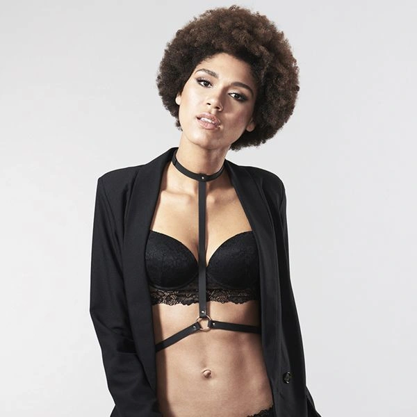 Портупея Bijoux Indiscrets MAZE - I Harness Black, экокожа, очень стильная фото 7