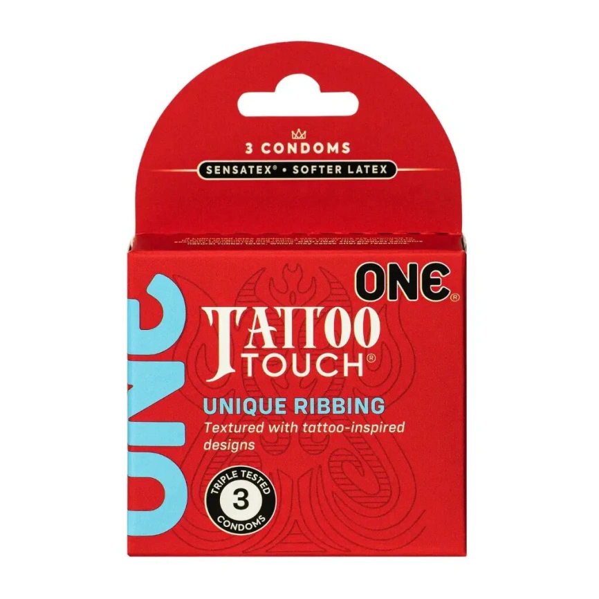 Презервативы ONE Tattoo Touch 3 шт, картонная коробка фото 1