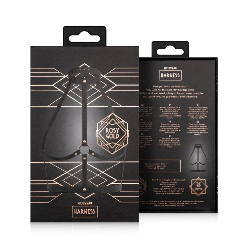 Портупея Rosy Gold - Body Harness - Black фото 7