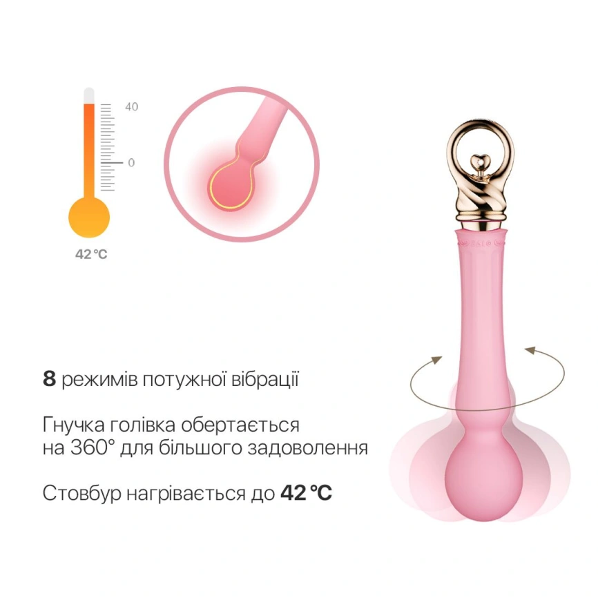 Вибромассажер с подогревом Zalo Sweet Magic - Confidence Wand Fairy Pink фото 11