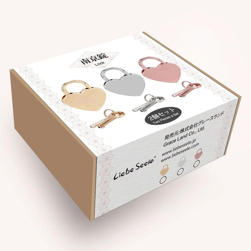 Замочек-сердечко Liebe Seele Heart Shape Padlock Gold (2 шт), универсальный фото 3