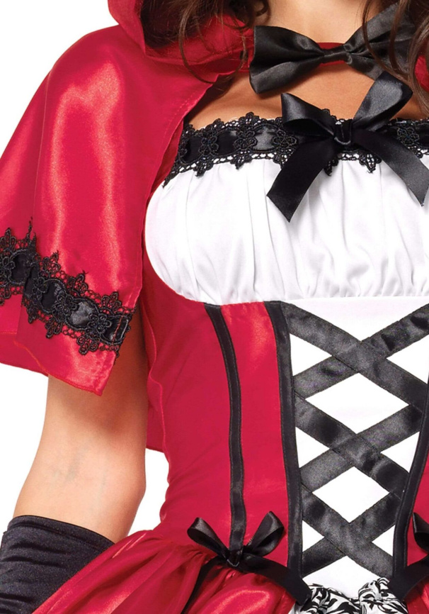 Еротичний костюм Червоної шапочки Leg Avenue Gothic Red Riding Hood XL, сукня, накидка фото 3