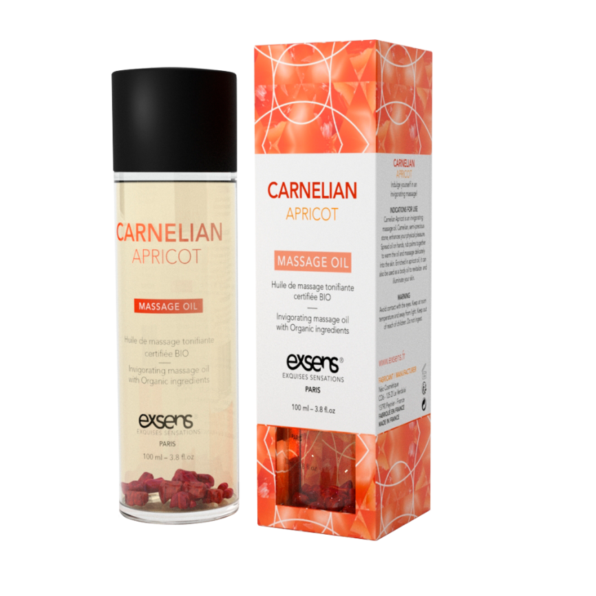 Масажна олія EXSENS Carnelian Apricot (бадьорна з сердоліком) 100мл, натуральна фото 1