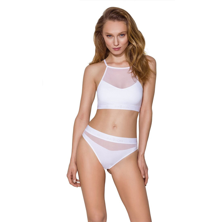 Трусики з прозорою вставкою Passion PS006 PANTIES M, white фото 2