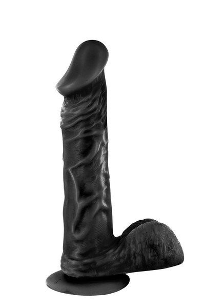 Фалоімітатор Real Body — Real Tony Black, TPE, діаметр 3,5 см фото 1