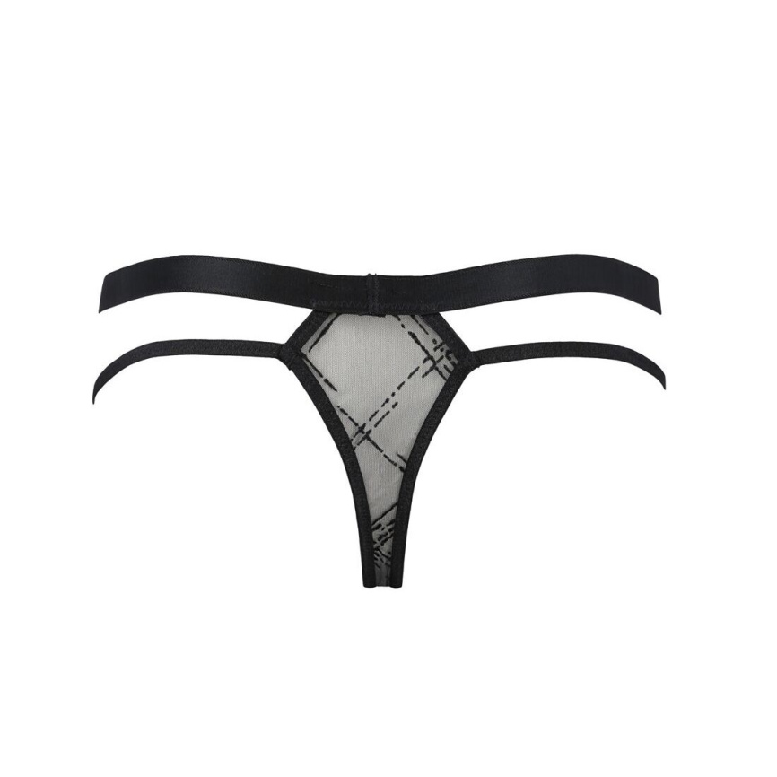 Чоловічі прозорі стринги Passion 029 THONG COLLIN L/XL Black, сітка фото 12