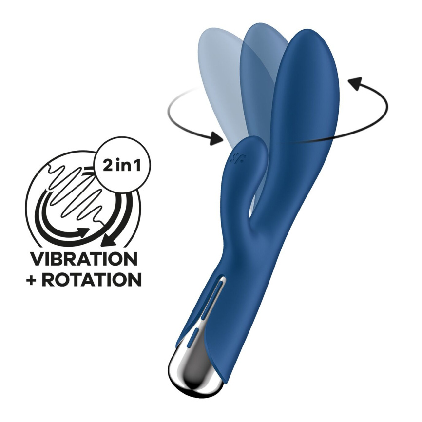 Вібратор-кролик з ротацією Satisfyer Spinning Rabbit 1 Blue, 3 мотори фото 1
