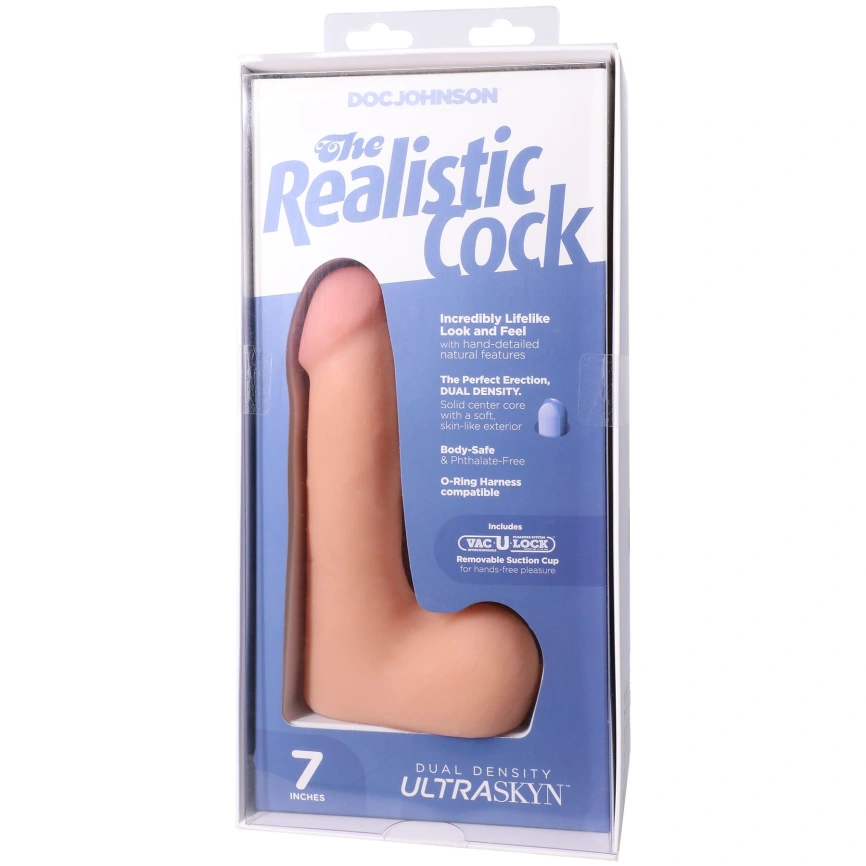 Фаллоимитатор Doc Johnson The Realistic Cock ULTRASKYN - 7 Inch with Balls Vanilla фото 9