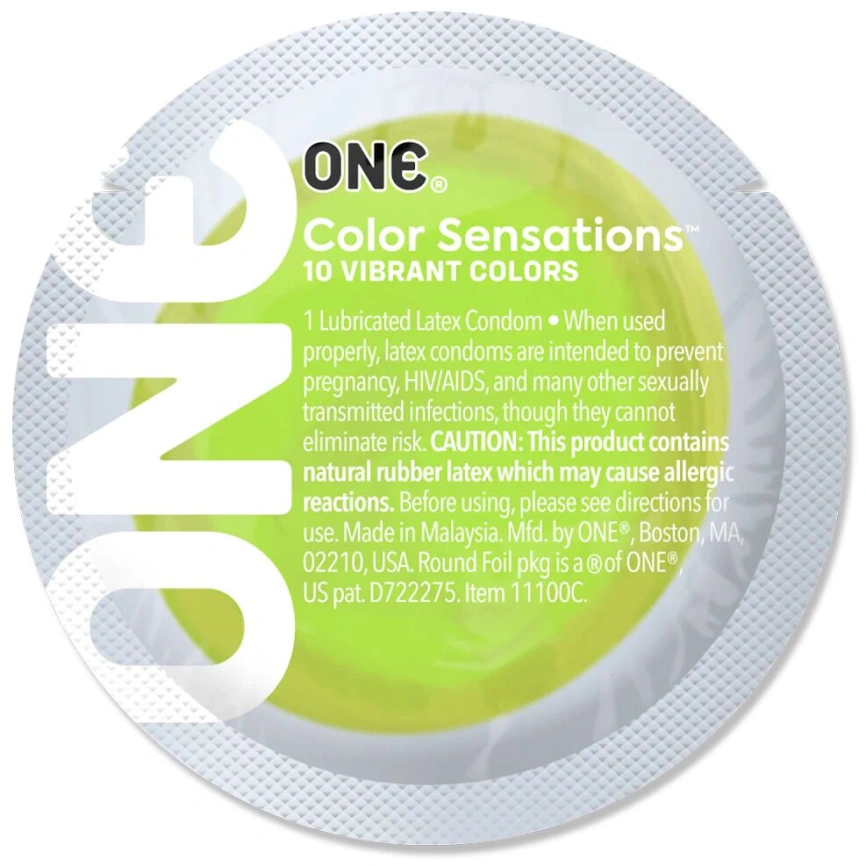 Презерватив ONE Color Sensations Roll ONE on, 1 шт, салатовый, гладкий, со смазкой фото 2
