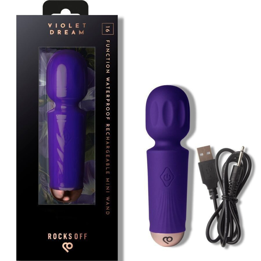 Вібромасажер Rocks Off Mini Wand Violet Dream, 16 режимів фото 5