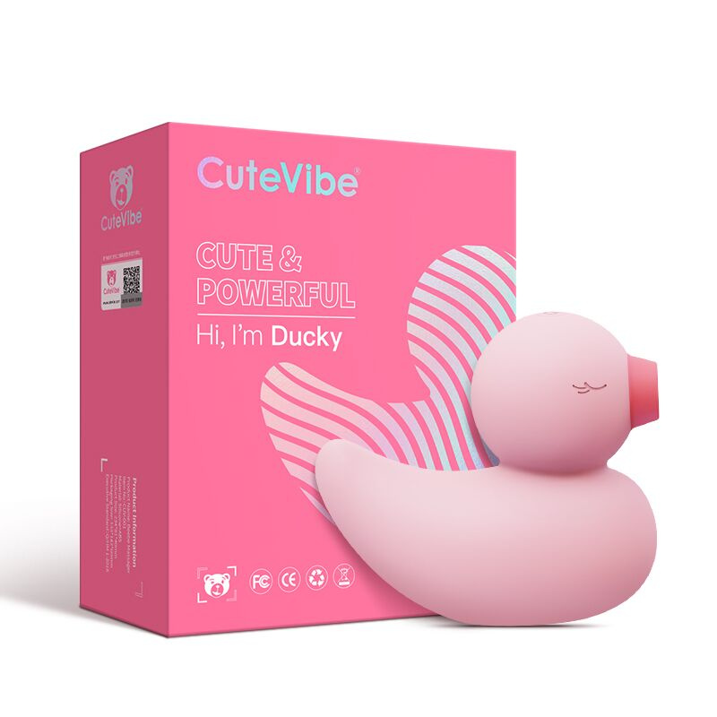 Вакуумний вібратор-качечка CuteVibe Ducky Pink фото 4