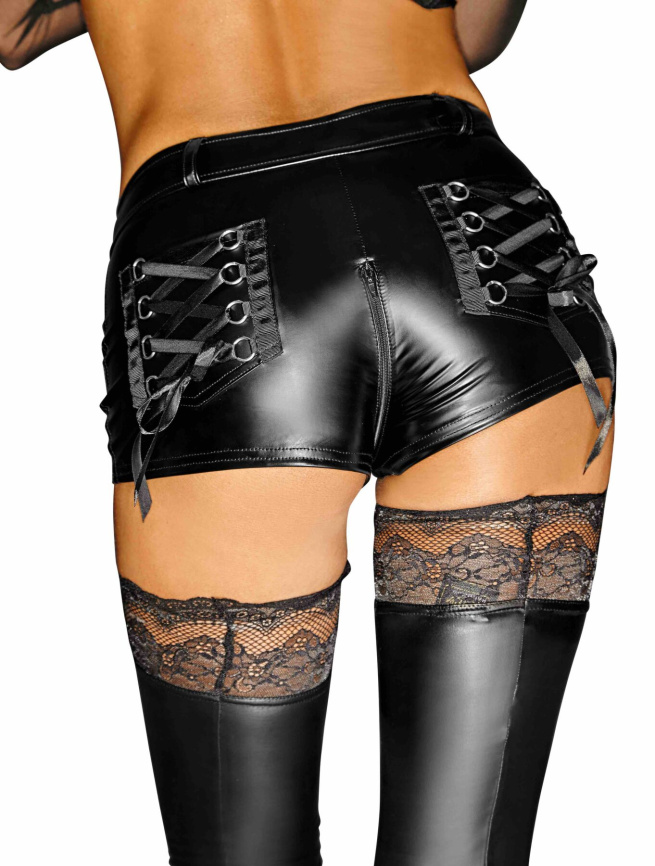 Шортики з мокрим ефектом Noir Handmade F138 Powerwetlook shorts, XXL фото 2