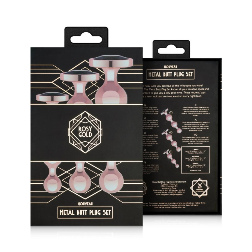 Набір анальних іграшок Rosy Gold - Metal Butt Plug Set 3 Pieces фото 9