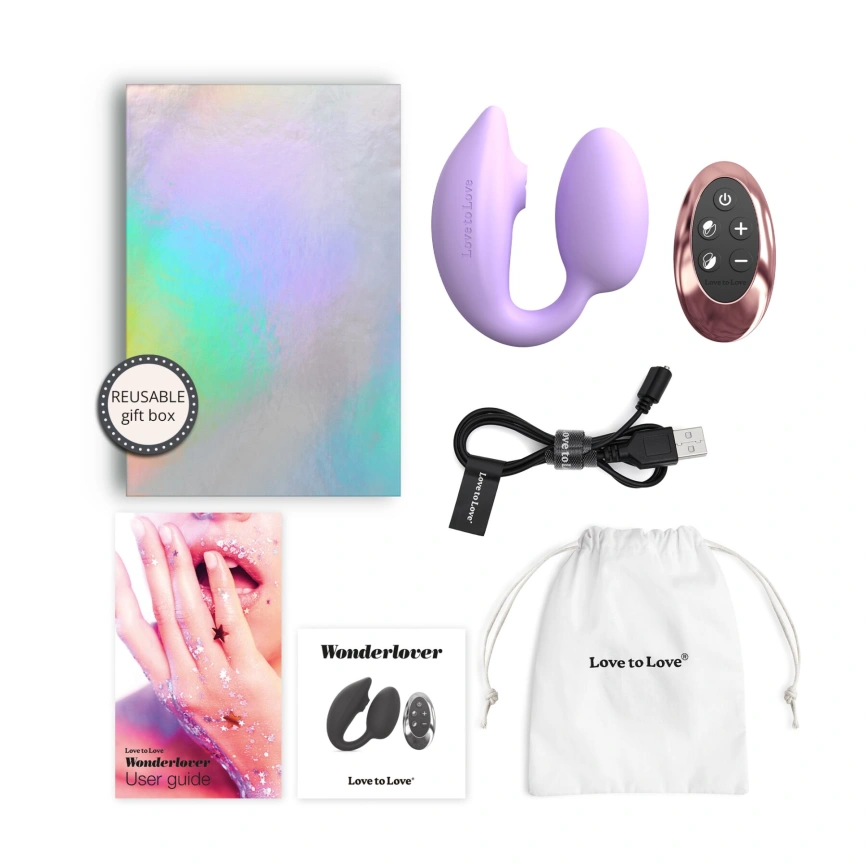 Виброяйцо с вакуумной клиторальной стимуляцией Love To Love Wonderlover VIVA MAUVE фото 6