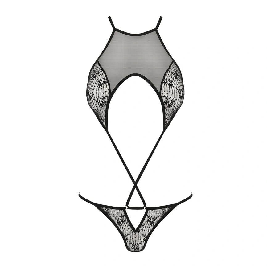Ажурное боди Passion AZALIA BODY L/XL, black фото 8
