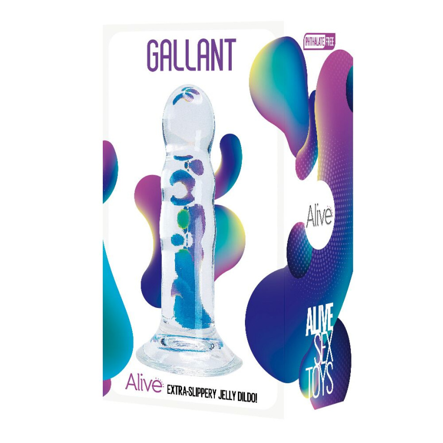 Прозорий фалоімітатор Alive Gallant Jelly Dildo фото 2