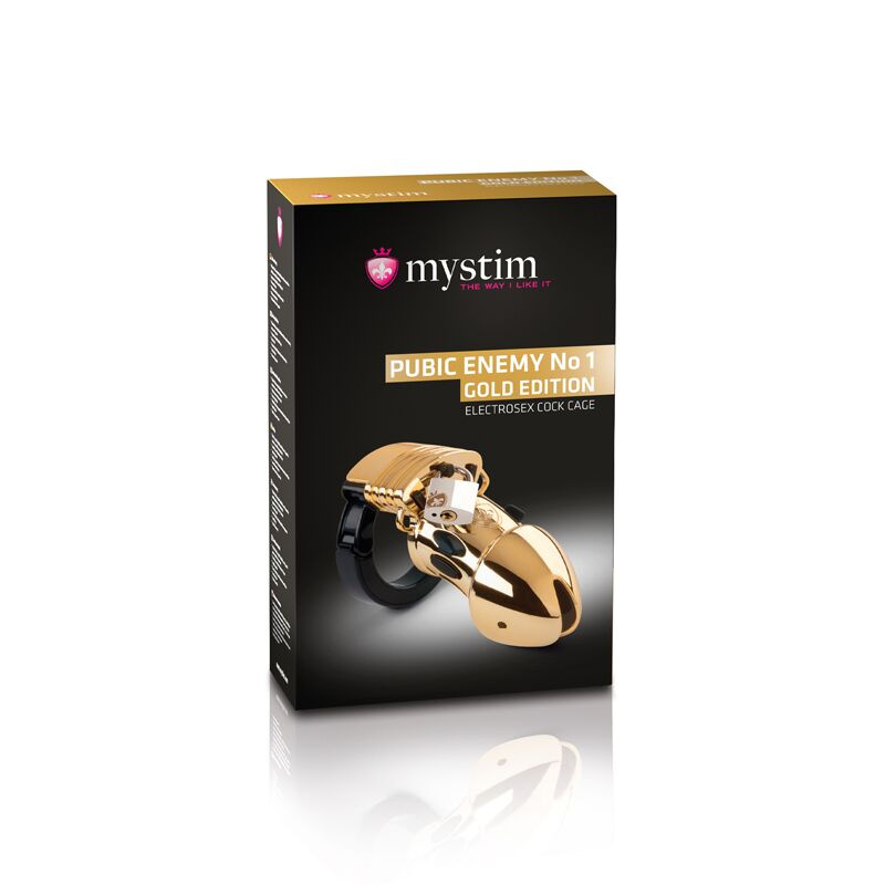 Клітка для члена з електростимуляцією Mystim Pubic Enemy No 1 - Gold Edition фото 14