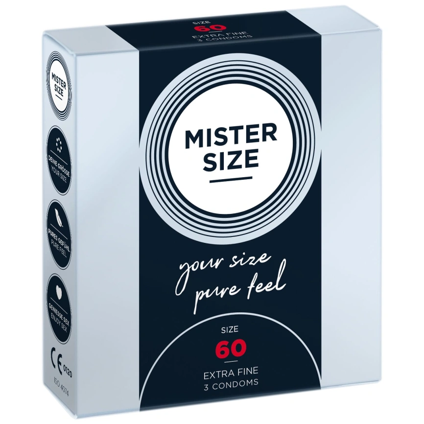 Презервативы Mister Size - pure feel - 60 (3 condoms), толщина 0,05 мм фото 1