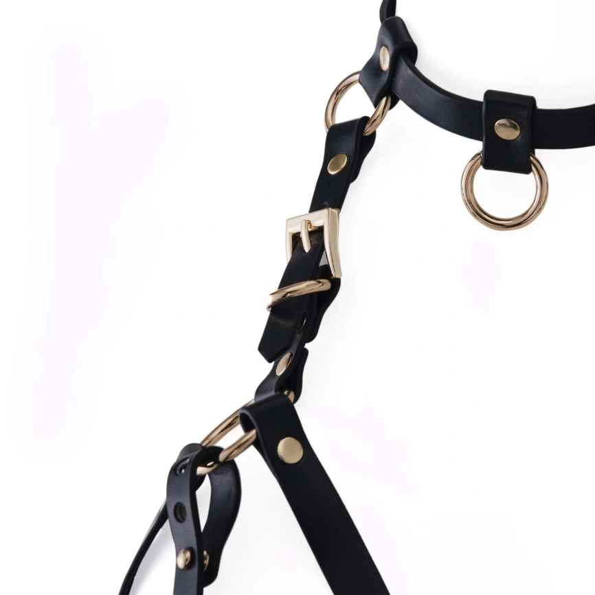 Портупея на грудь LOCKINK SEVANDA Queen Chest Harness with Removable Bra, черная, со съемными пэстис фото 6