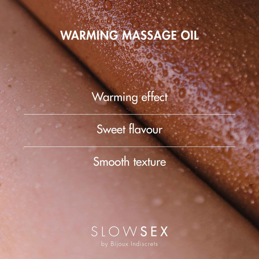 Розігрівальна їстівна масажна олія Bijoux Indiscrets Slow Sex Warming massage oil фото 4