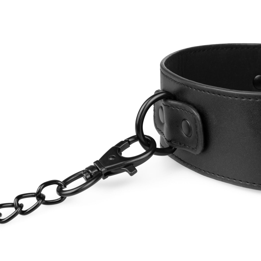Нашийник з повідцем Bedroom Fantasies: Faux Leather Collar & Chain фото 4
