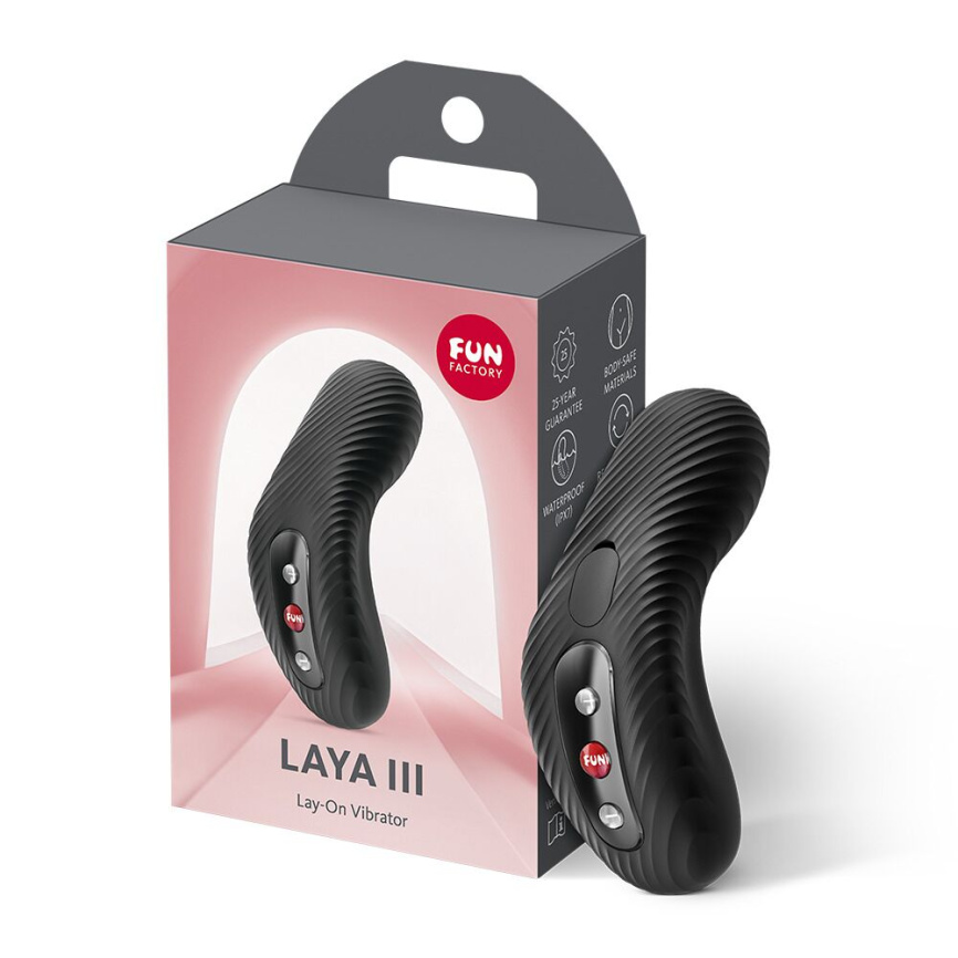 Накладний вібратор Fun Factory LAYA III Black, ефект постукування пальцем фото 3