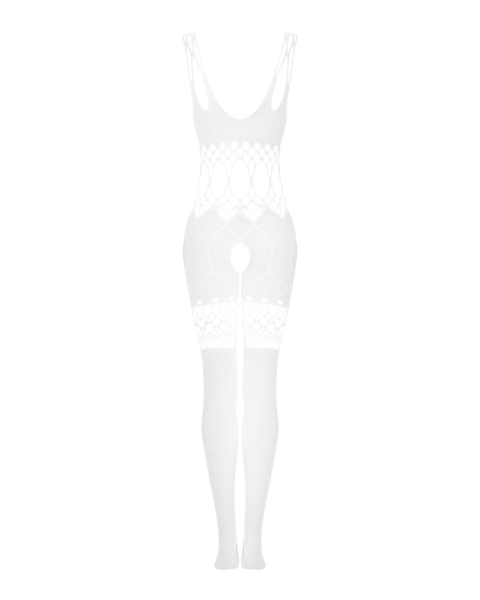 Сетчатый бодистокинг с имитацией топа и шорт Obsessive Bodystocking G330 XL/XXL, white, с доступом фото 4