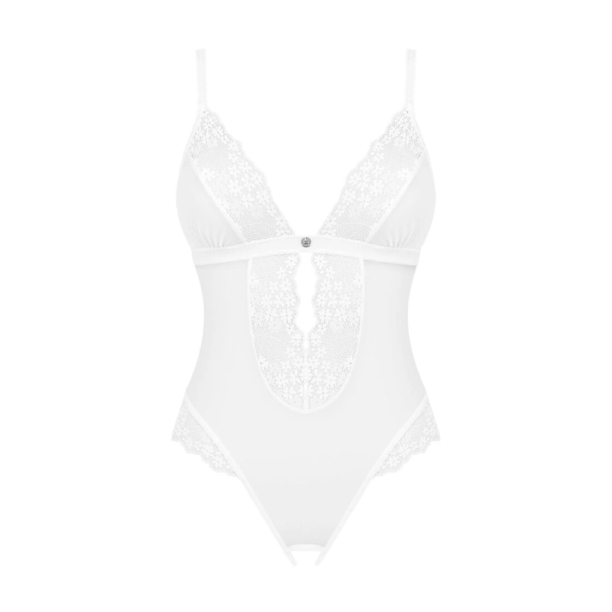 Эротическое полупрозрачное боди Obsessive Heavenlly crotchless teddy M/L, с доступом фото 8