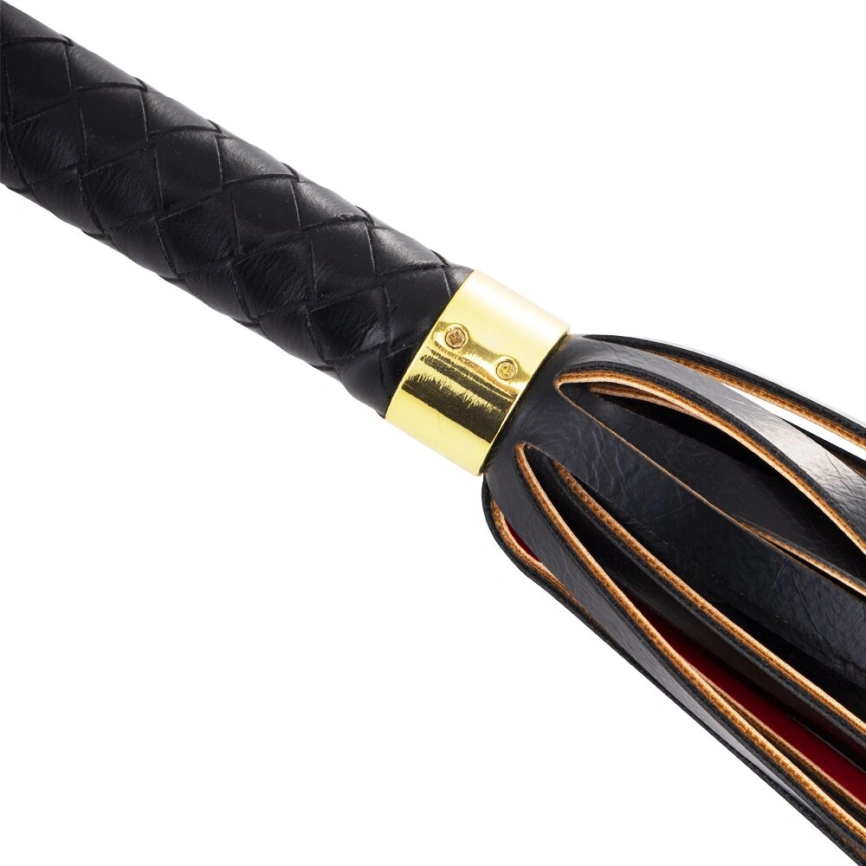 Флоггер LOCKINK SEVANDA Red & Black Braided Tail Flogger, красно-черный, хвосты с узелками фото 5