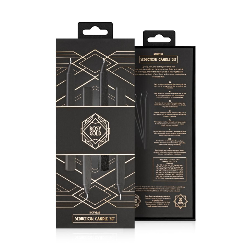 Набір свічок Rosy Gold - Seduction Candle Set - Black фото 7