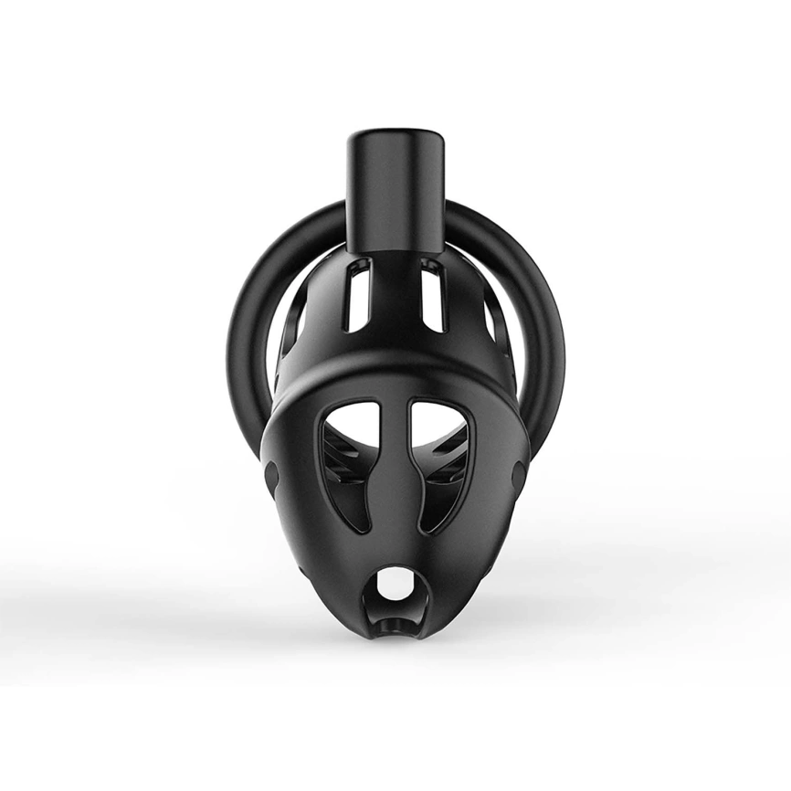 Клетка для пениса LOCKINK SEVANDA Naja-Cobra Chastity Cage Satin Black, 3 кольца разных размеров фото 3