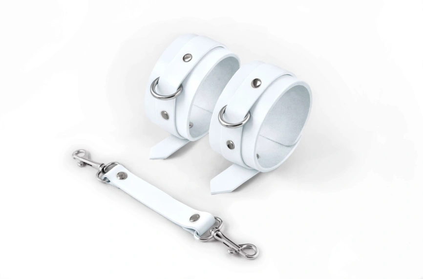Поножи Feral Feelings - Ankle Restraints White, натуральная кожа фото 1