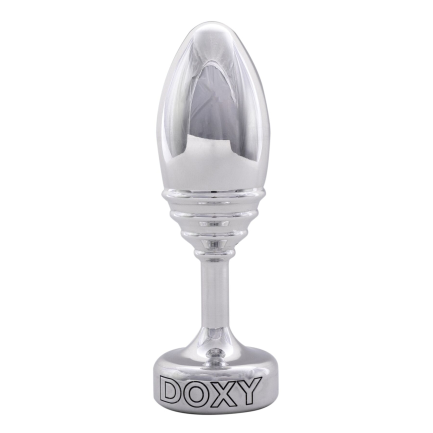 Металева анальна пробка DOXY Butt Plug RIBBED, ребриста, діаметр 3,3 см фото 1