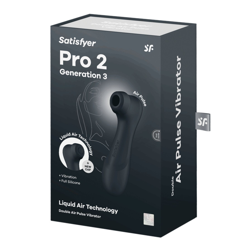 Вакуумний кліторальний стимулятор Satisfyer Pro 2 Generation 3 with Liquid Air Dark Grey фото 6