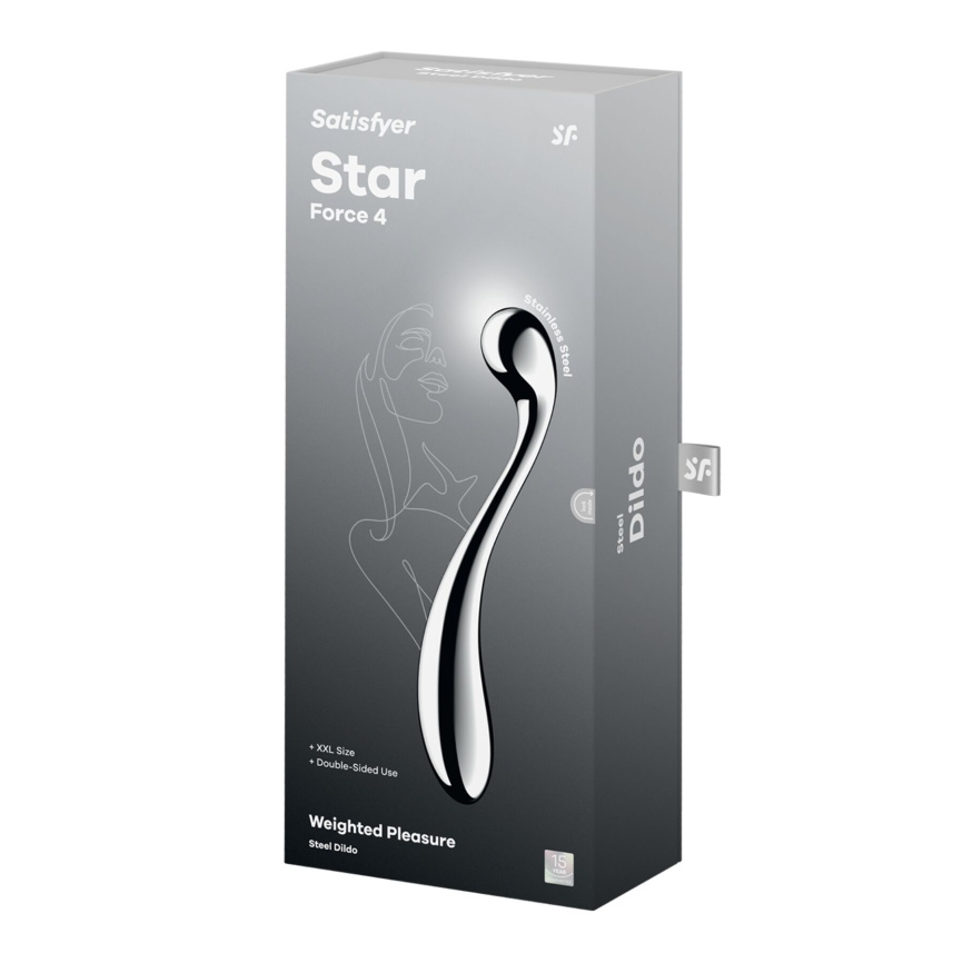 Металевий дилдо Satisfyer Star Force 4, двосторонній, можна нагрівати та охолоджувати, дуже важкий фото 5