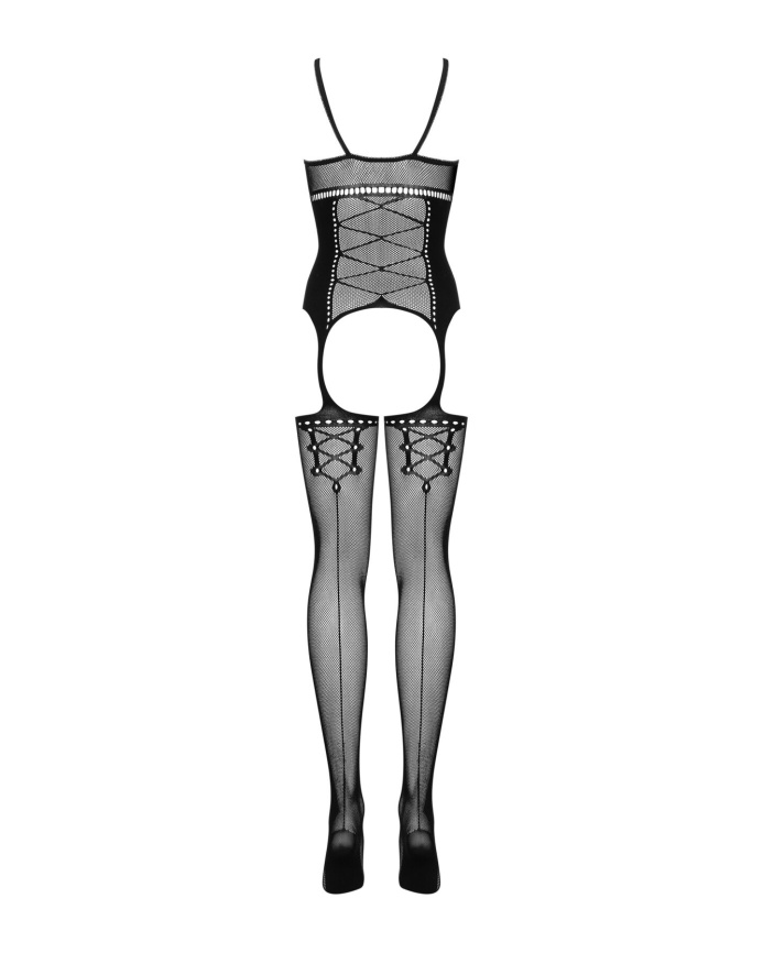 Бодістокінг Obsessive Bodystocking G314 S/M/L, імітація корсета та корсетної шнурівки фото 6