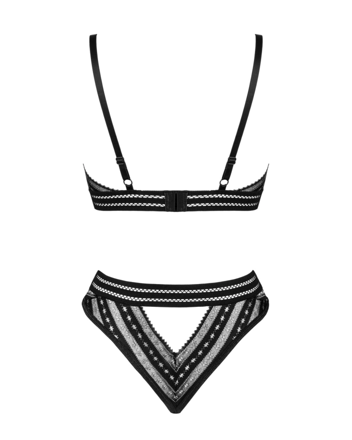 Комплект белья Obsessive Natilya 2-pcs set M/L, black, бюстгальтер, трусики фото 4