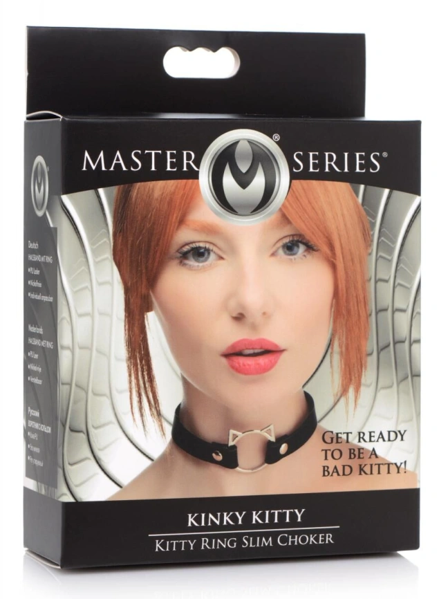 Чокер Master Series Kinky Kitty Ring Slim Choker - Black фото 4
