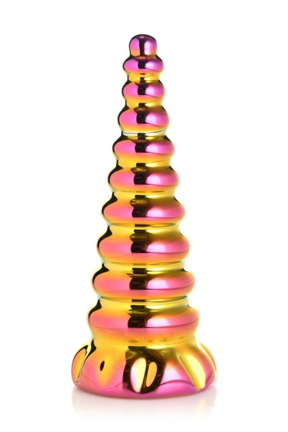 Фентезійний скляний фалоімітатор Creature Cocks Twilight Rainbow Glass Dildo, 16 см фото 1