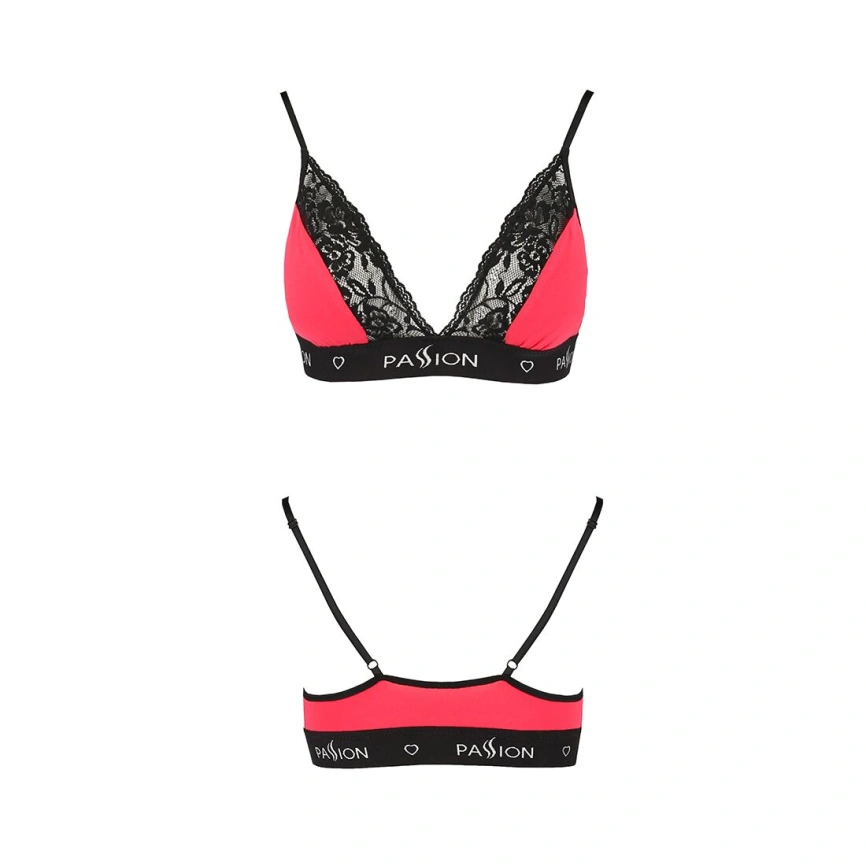 Эластичный топ с кружевом Passion PS001 TOP M, red-black фото 9